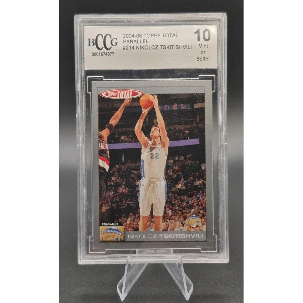 2004-05 Topps Total Nikoloz Tskitishvili #214 Gray Border BCCG 10 MINT Nuggets
